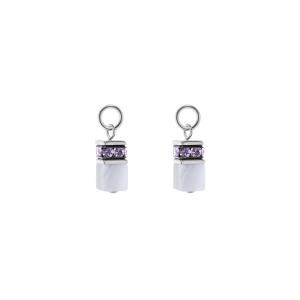 Coeur de Lion EAR ME UP Charm GeoCUBE® sølv-lys blå