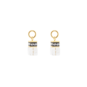 Coeur de Lion EAR ME UP Charm GeoCUBE® gull-krystall