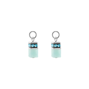 Coeur de Lion EAR ME UP Charm GeoCUBE® sølv-akva