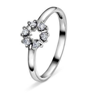 EC1914 Ring i gull med diamant 0,12 ct TWSI, hvitt gull