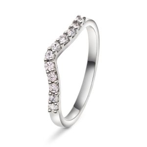 EC1914 Ring i gull med diamant 0,22 ct WSI, hvitt gull