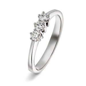 EC1914 Ring i gull med diamant 0,30 ct TWSI, hvitt gull
