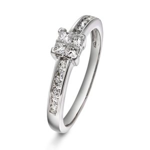 EC1914 Ring i gull med diamant 0,33 ct WSI, hvitt gull