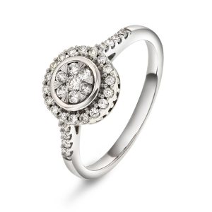 EC1914 Ring i gull med diamant 0,33 ct WSI, hvitt gull