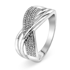 EC1914 Ring i gull med diamant 0,15 ct WSI, hvitt gull