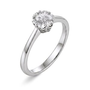 EC1914 Ring i gull med diamant 0,30 ct WSI, hvitt gull