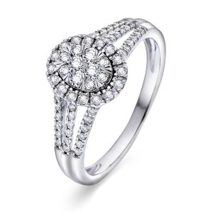 EC1914 Ring i gull med diamant 0,50 ct WSI, hvitt gull