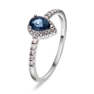 EC1914 Ring i gull med diamant 0,15 ct WSI, hvitt gull
