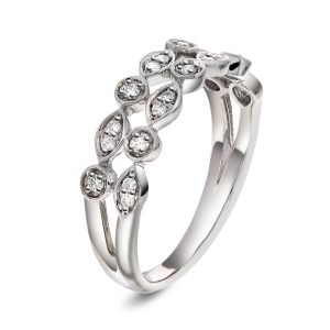 EC1914 Ring i gull med diamanter 0,18 ct, hvitt gull