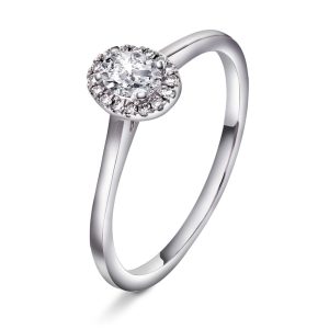 EC1914 Ring i gull med diamant 0,30 ct WSI, hvitt gull