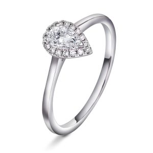 EC1914 Ring i gull med diamant 0,30ct WSI, hvitt gull