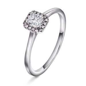 EC1914 Ring i gull med diamant 0,30 ct WSI, hvitt gull