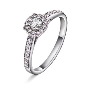 EC1914 Ring i gull med diamant 0,38ct WSI, hvitt gull