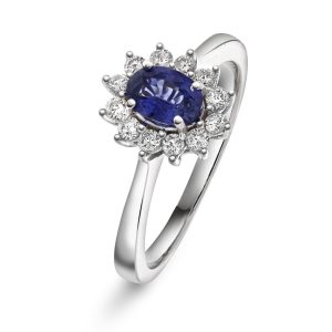 EC1914 Ring i gull med diamant0,24 ct TWSI, hvitt gull