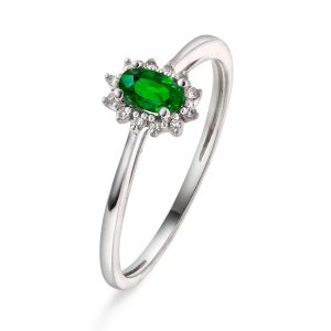 EC1914 Ring i gull med diamant 0,04 ct WSI, hvitt gull