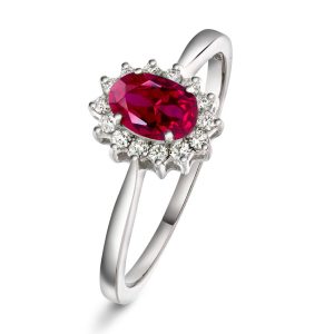 EC1914 Ring i gull med diamant 0,14 ct WSI, hvitt gull