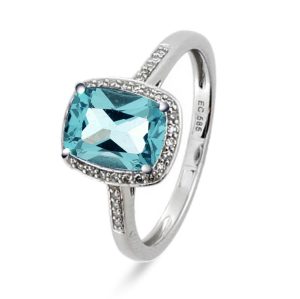 EC1914 Ring i gull med diamant 0,10 ct WSI, hvitt gull