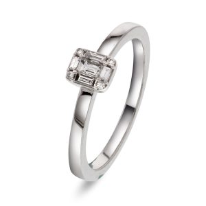 EC1914 Ring i gull med diamant 0,17 ct WSI, hvitt gull