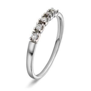 EC1914 Ring i gull med diamant 0,15 ct WSI, hvitt gull