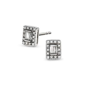 EC1914 Øredobber i gull med diamant 0,15 ct WSI, hvitt gull
