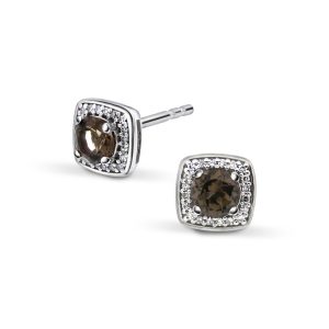 EC1914 Øredobber i gull med diamant 0,06 ct WSI, hvitt gull