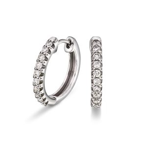 EC1914 Øreringer i gull med diamant 0,31 ct WSI, hvitt gull