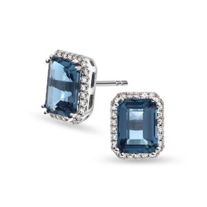 EC1914 Øredobber i gull med diamant 0,18 ct WSI, hvitt gull