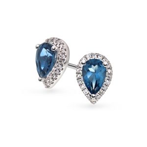 EC1914 Øredobber i gull med diamant 0.10 ct WSI, hvitt gull