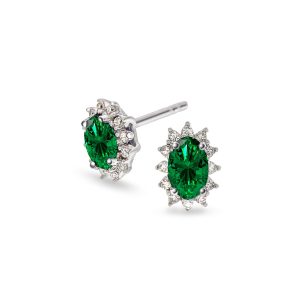 EC1914 Øredobber i gull med diamant 0.08 ct WSI, hvitt gull