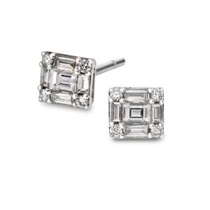 EC1914 Øredobber i gull med diamant 0,35 ct WSI, hvitt gull