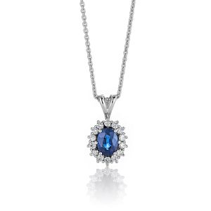 EC1914 Anheng i gull med diamant 0,42 ct TWSI, hvitt gull