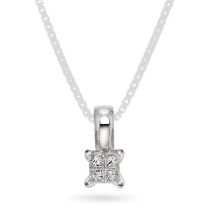 EC1914 Anheng i gull med diamant 0,20 ct WSI, hvitt gull