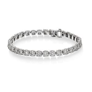 EC1914 Armbånd i gull med diamant 5.00 ct WSI, hvitt gull