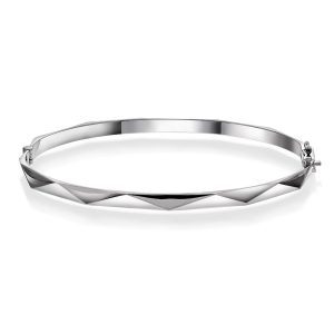EC1914 Fasett armring i gull, hvitt gull
