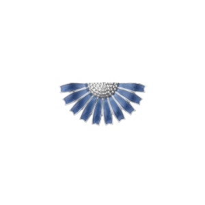 Georg Jensen Daisy Halv Blomst Brosje, Blå