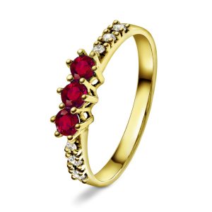 EC1914 Ring i gull med diamant 0,10 ct TWSI, gult gull