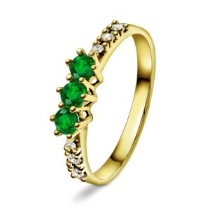 EC1914 Ring i gull med diamant 0,10 ct TWSI, gult gull