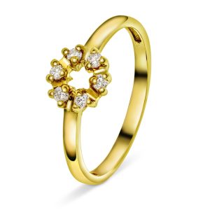 EC1914 Ring i gull med diamant 0,12 ct TWSI, gult gull