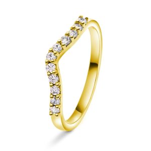 EC1914 Ring i gull med diamant 0,22 ct WSI, gult gull
