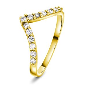 EC1914 Ring i gull med diamant 0,26 ct WSI, gult gull