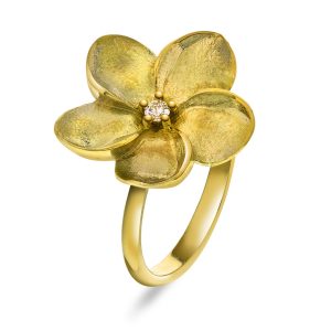 EC1914 Ring i gull med diamant 0,05 WSI, gult gull