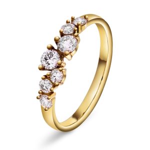 EC1914 Ring i gull med diamanter 0,55 ct WSI, gult gull