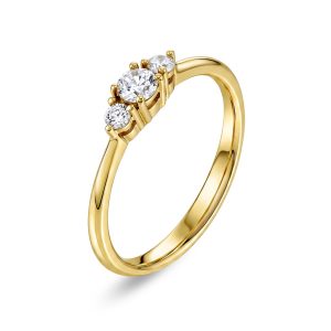 EC1914 Ring i gull med diamanter 0,25 ct WSI, gult gull