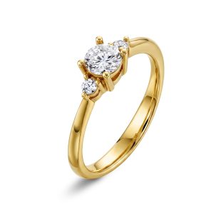 EC1914 Ring i gull med diamant 0,60 ct WSI, gult gull