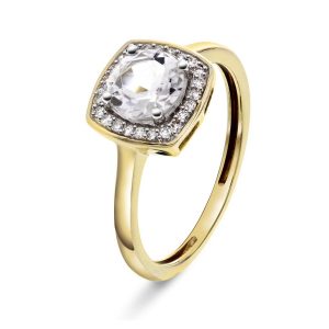 EC1914 Ring i gull med diamant 0,08 ct WSI, gult gull