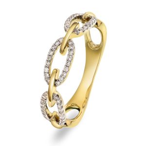 EC1914 Ring i gull med diamant 0,20 ct WSI, gult gull