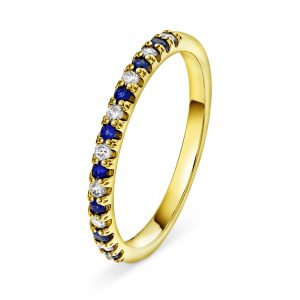 EC1914 Ring i gull med diamant 0,12 ct WSI, gult gull