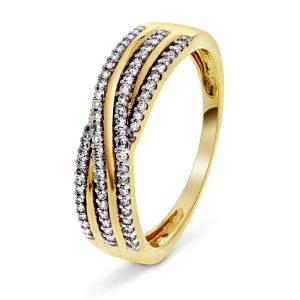 EC1914 Ring i gull med diamant 0,21 ct WSI, gult gull