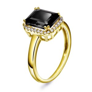 EC1914 Ring i gull med diamant 0.14 ct WSI, gult gull