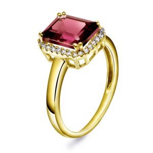 EC1914 Ring i gull med diamant 0.14 ct WSI, gult gull